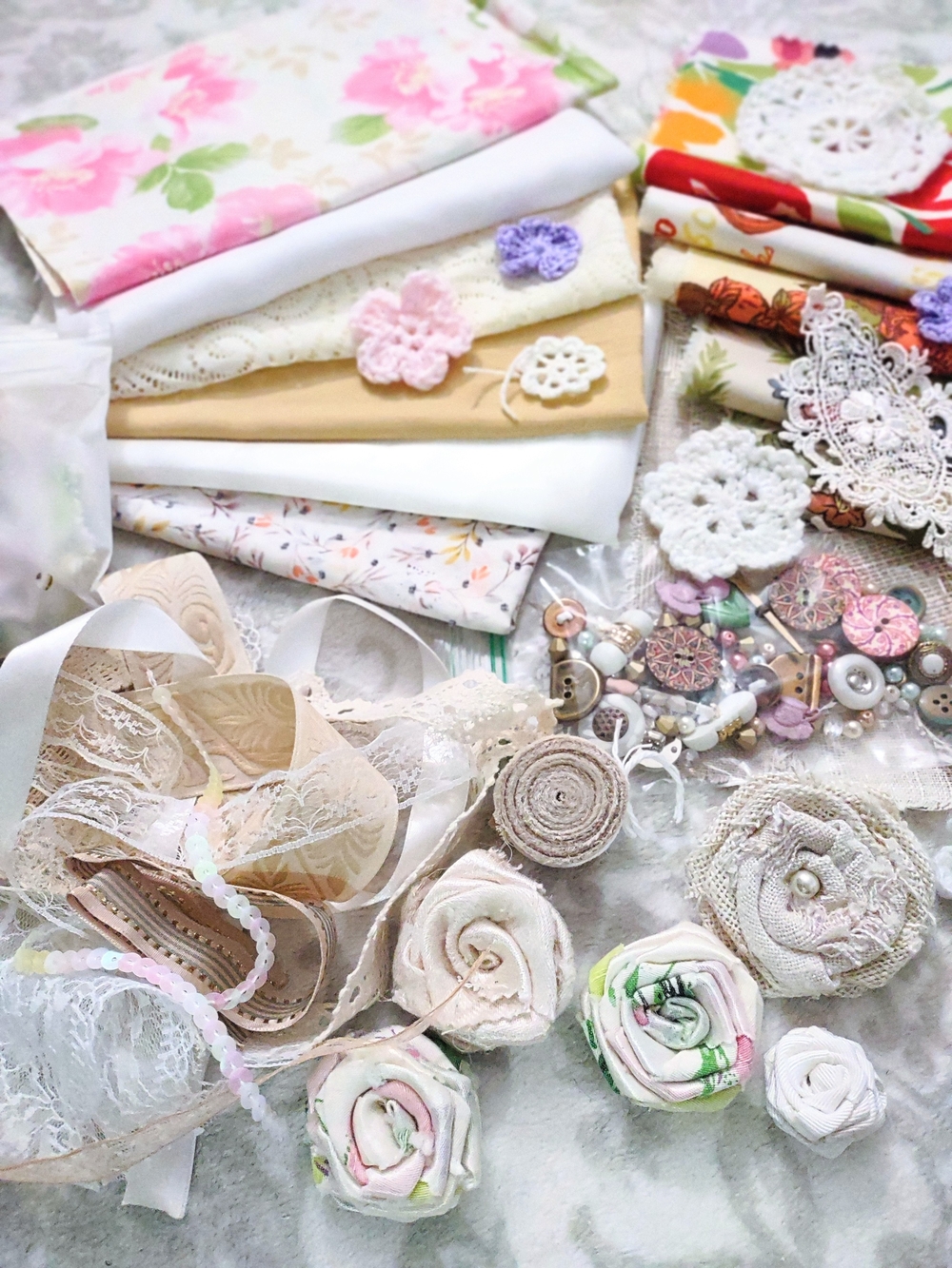 French Garden Vintage Fabric Slow Stitch Gift Box